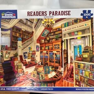 NEW White Mountain Readers Paradise 1000-Piece Puzzle - Colorful Bookshop Scene
